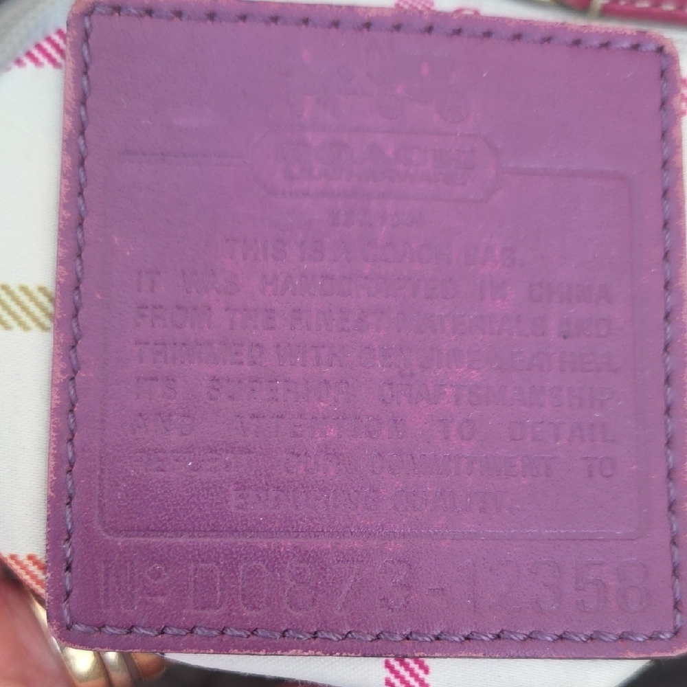 Coach Brown Purple Vintage Signature Coated Canvas Tote - Picture 10 of 16